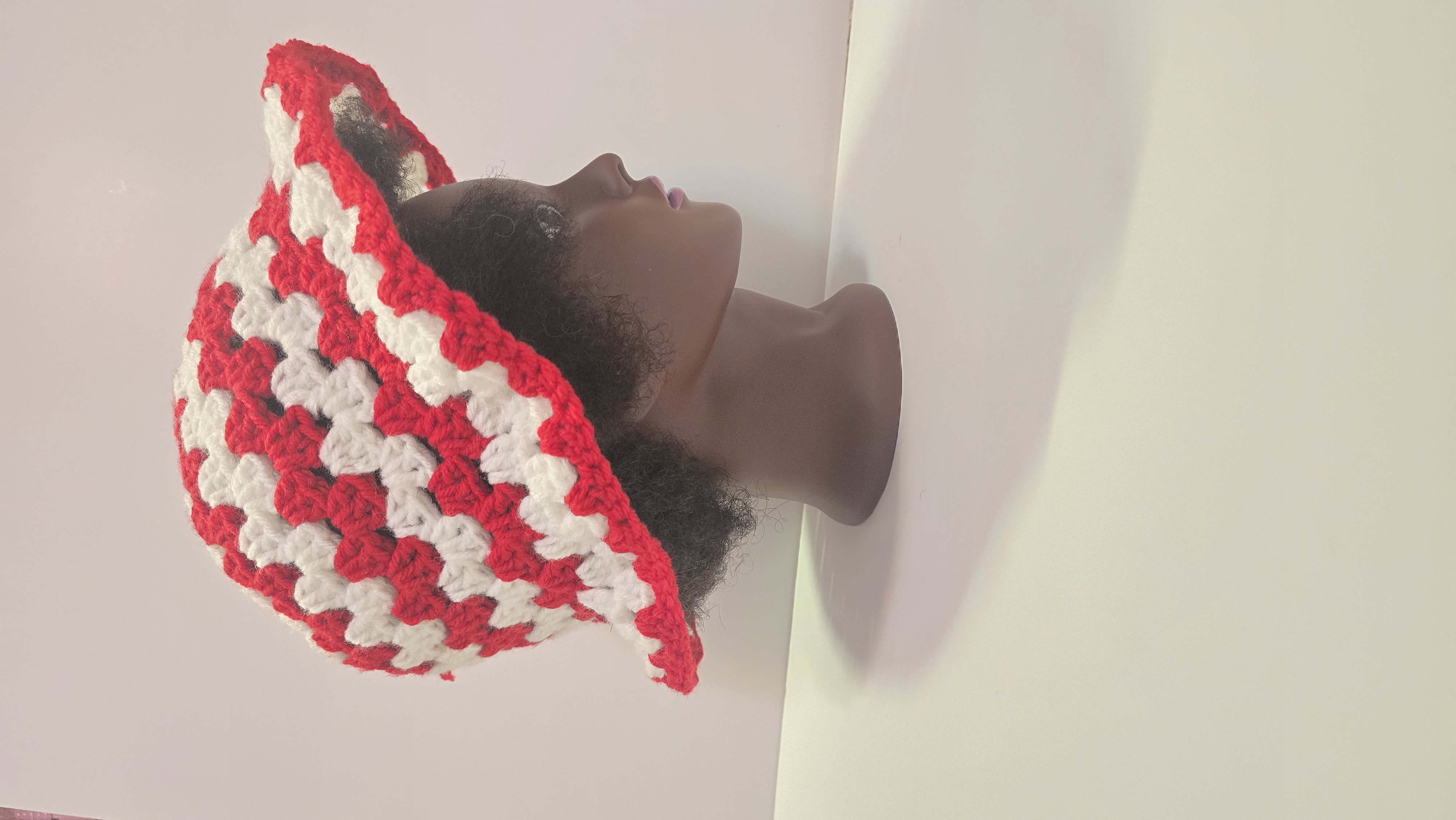 Red crush bucket hat